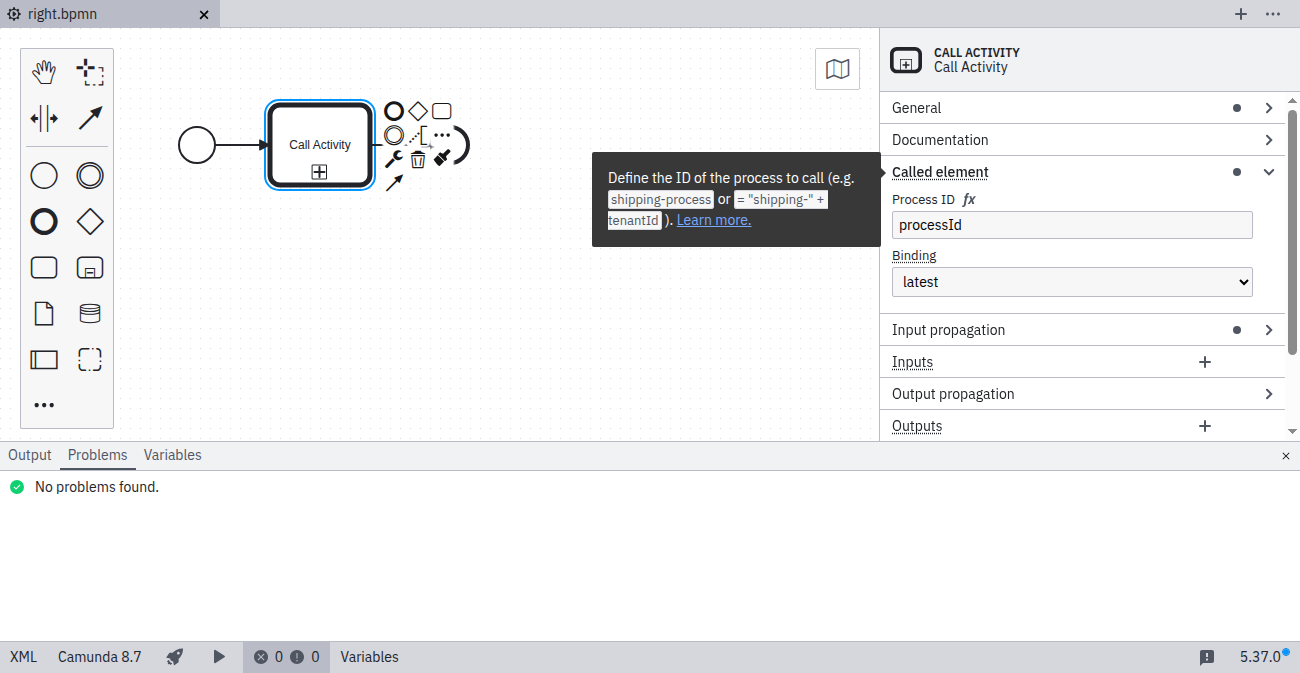 Process ID specified